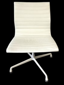 MODERN WHITE LOW-BACK SWIVEL CHAIR