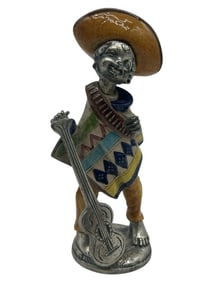 VINTAGE DELFTRO ITALY PEWTER FIGURINE 7"