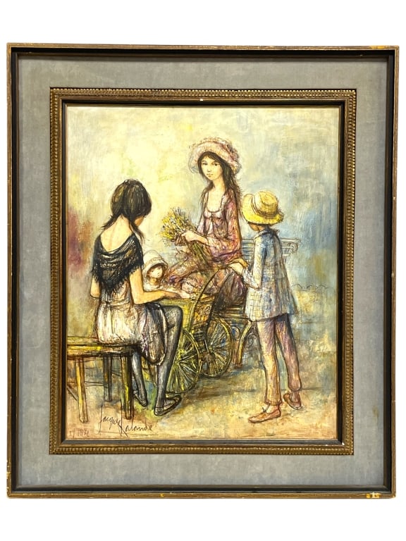 JACQUES LALANDE OIL PAINTING  28.5" (1 of 4)