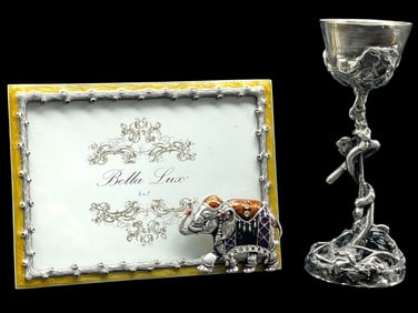 BELLA LUX ENAMELED FRAME W ENAMELED GOBLET
