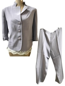 ANNA DE ROSSI COUTURE GREY PANTSUIT