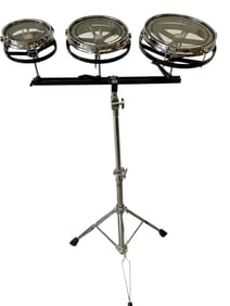 REMO ROTO TOM DRUM SET WITH THREE SIZES & STAND