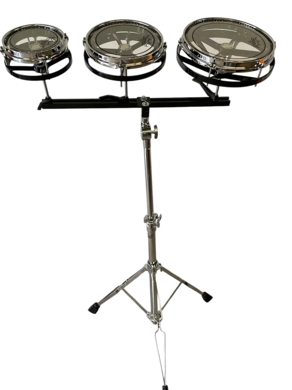 REMO ROTO TOM DRUM SET WITH THREE SIZES & STAND (1 of 8)