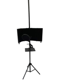 BLACK MICROPHONE RECORDING STAND W POP FILTER