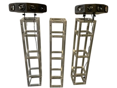 A PAIR OF VENUE "TETRA BEAM" EFFECT LIGHTS W TRUSS