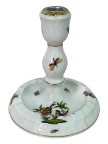 HEREND ROTHSCHILD BIRD  PORCELAIN CANDLESTICK