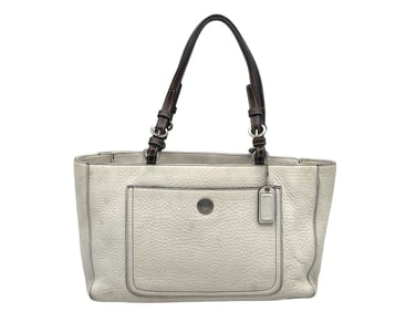 COACH CHELSEA PEBBLED LEATHER TOTE BAG IN CREAM