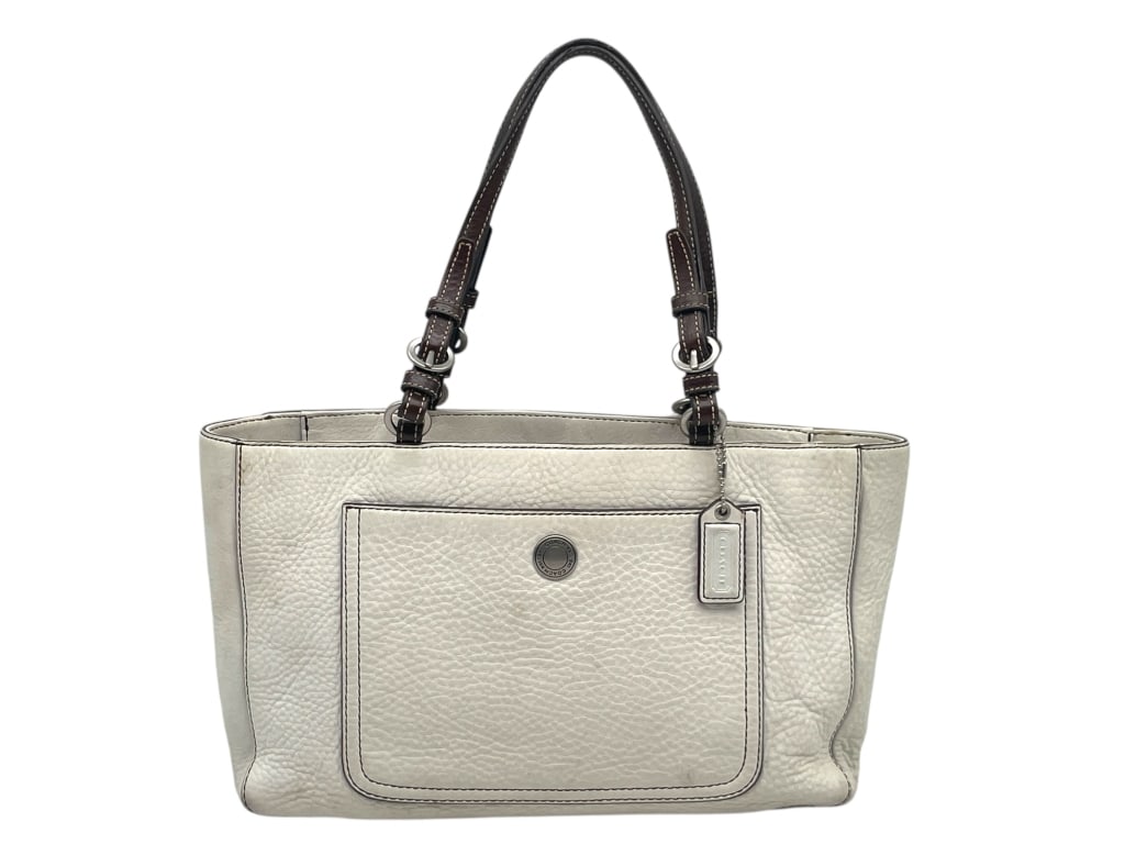 COACH CHELSEA PEBBLED LEATHER TOTE BAG IN CREAM (1 of 11)