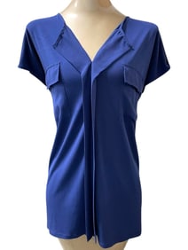 JONES NEW YORK BLUE SHORT SLEEVE BLOUSE