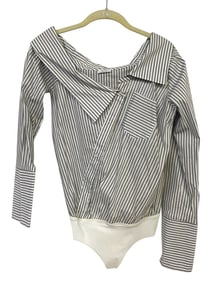 ALIX STRIPED POPLIN BODYSUIT SHIRT