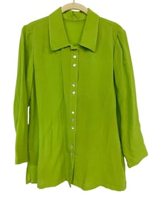 FRIDAZE GREEN LINEN BUTTON DOWN SHIRT