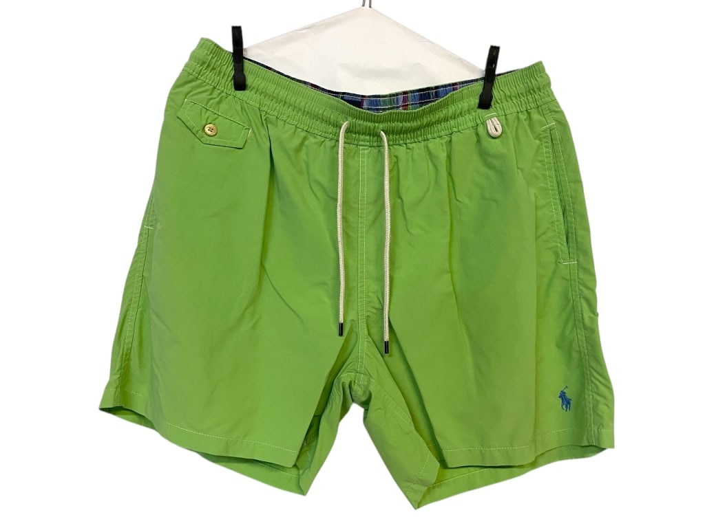 RALPH LAUREN POLO GREEN SWIM TRUNKS (1 of 4)