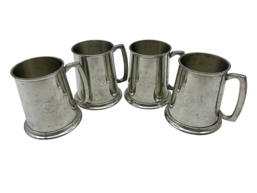SET OF 4 PEWTER LENORD EALES OF SHEFFIELD TANKARDS