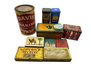 VINTAGE ANTIQUE TEA TINS