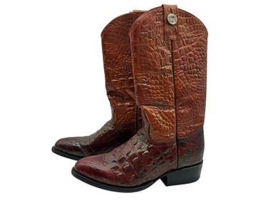 ROGERS MENS ALLIGATOR LEATHER COWBOY BOOTS 25.5