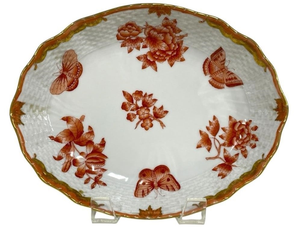 HEREND FORTUNA OVAL SHAPED BOWL 8.5": HEREND FORTUNA OVAL SHAPED BOWL 8.5"_x005F -VERY GOOD PRE OWNED CONDITION_x005F -APPROX 8.5"_x005F -JA 031025 / RL 072825_x005F _x005F _x005F _x005F _x005F _x005F _x005F _x005F _x005F By bidding on t