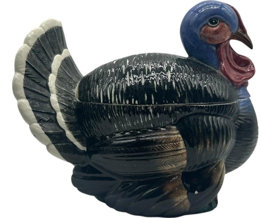 HAND-PAINTED ITALIAN CERAMIC TURKEY TUREEN 10" (1 of 6)