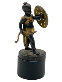 BRONZE FIGURINE OF A WARRIOR CHILD 6"