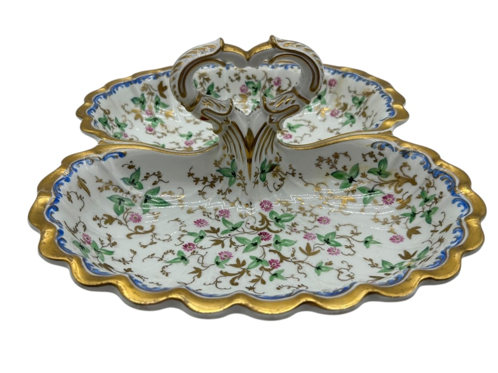 SPM GERMAN PORCELAIN TRAY WITH HANDLE 12" (1 of 7)