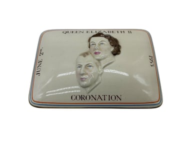CROWN DEVON QUEEN ELIZABETH CORONATION LIDDED BOX