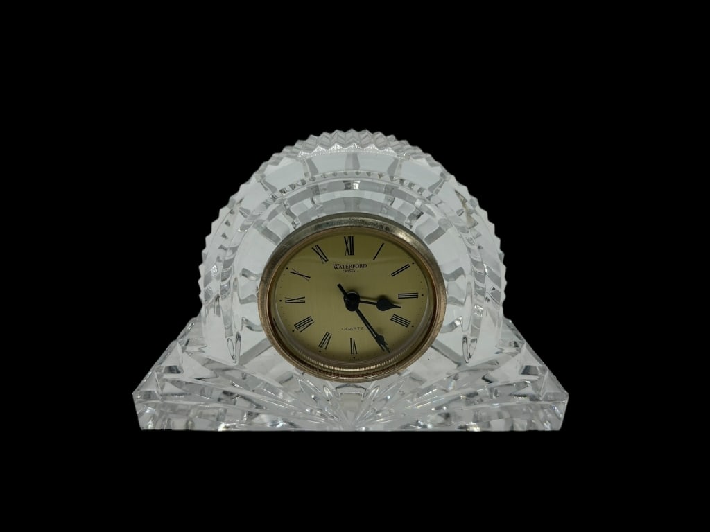 WATERFORD CRYSTAL QUARTZ MANTLE CLOCK (1 of 9)