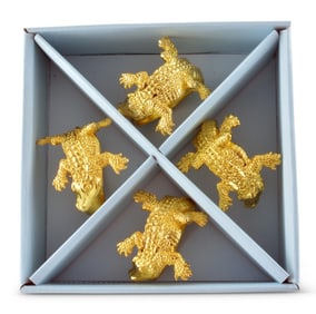 ARTHUR COURT GOLD ALLIGATOR NAPKIN RINGS