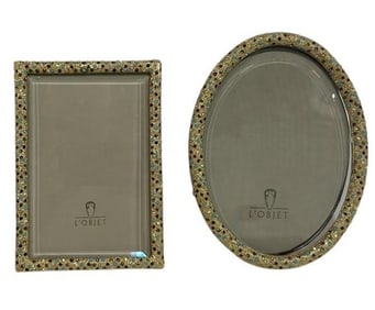2 L’OBJET JEWELED PICTURE FRAMES