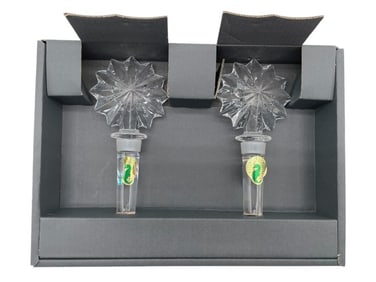 WATERFORD CRYSTAL BOTTLE STOPPER PAIR IN BOX