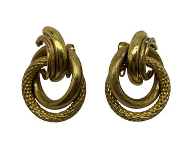 VINTAGE MIRIAM HASKELL GOLD-TONE CLIP-ON EARRINGS