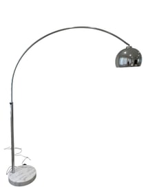 MODERN CHROME ARC FLOOR LAMP WITH MARBLE BASE