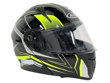 AD ANDA BLACK & NEON YELLOW MOTORCYCLE HELMET