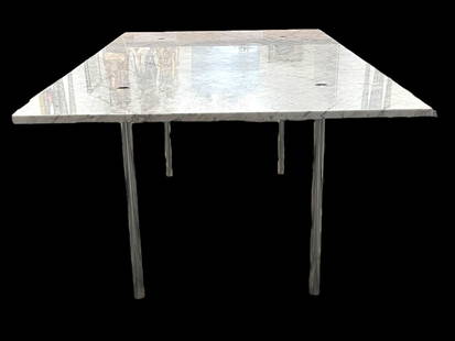 LAVERNE CARRARA MARBLE DINING TABLE 84": CARRARA MARBLE DINING TABLE OR CONFERENCE TABLE WITH SCULPTURAL METAL LEGS WILLIAM , ROSS , DOUGLAS FOR LAVERNE – CONTEMPORARY DESIGN | ELEVATE YOUR SPACE WITH THIS STUNNING RECTANGULAR TABLE FEATUR