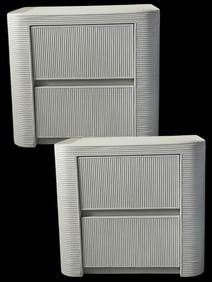 PAIR OF WHITE REED RATTAN DRESSERS