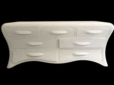 POSTMODERN STYLE SIX-DRAWER REED DRESSER