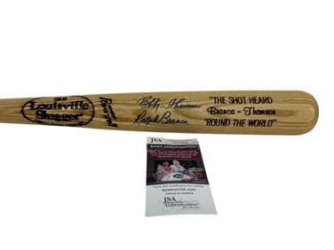 RALPH BRANCA / BOBBY THOMSON SIGNED BAT JSA COA