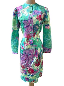 ANNE CRIMMINS 100% SILK TWO PIECE SUIT