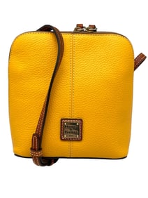 DOONEY & BOURKE YELLOW PEBBLED LEATHER CROSSBODY