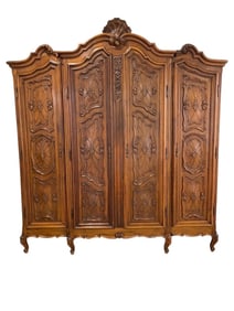 FRENCH PROVINCIAL STYLE CARVED WOOD ARMOIRE BAR 91