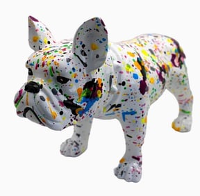 SPLATTER FRENCH BULLDOG SCULPTURE 14"
