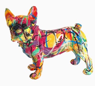 VIVID FRENCH BULLDOG EARS UP SCULPTURE 9.5"