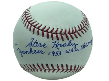 SIGNED STEVE KRALY NEW YORK YANKEES BASEBALL