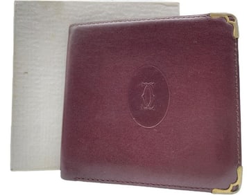 CARTIER BORDEAUX LEATHER WALLET 4"