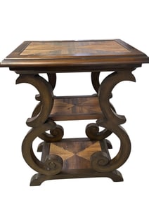 ANTIQUE STYLE THREE TIER SIDE TABLE 29"