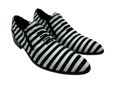 ITALIAN LEATHER ZEBRA PATTERN MENS LOAFERS EU42