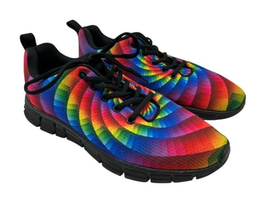 PSYCHEDELIC RAIBOW SPIRAL PATTERN ATHLETIC SHOES