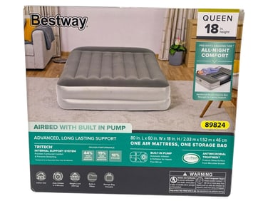 BESTWAY QUEEN-SIZE AIRBED WITH BUILT-IN PUMP