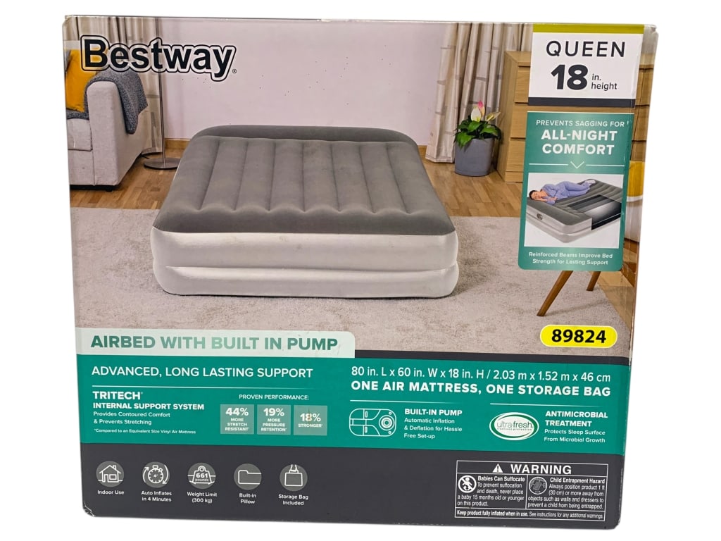 BESTWAY QUEEN-SIZE AIRBED WITH BUILT-IN PUMP (1 of 5)
