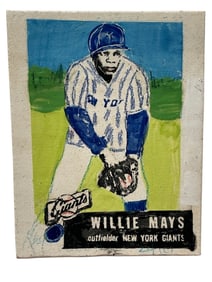 WILLIE MAYS CERAMIC BASEBALL CARD BY RAY GROSS 9"