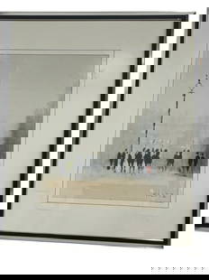 ANTHONY KLITZ CHANGING OF THE GUARD PRINT 27": ANTHONY KLITZ CHANGING OF THE GUARD LONDON MATTED LITHOGRAPH – THIS CHARMING LITHOGRAPH BY ANTHONY KLITZ DEPICTS THE ICONIC CHANGING OF THE GUARD CEREMONY IN LONDON. RENDERED IN HIS SIGNATURE STYLE