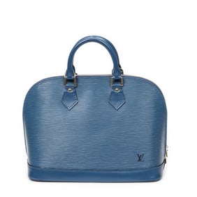 LOUIS VUITTON BLUE EPI LEATHER ALMA PM HANDBAG